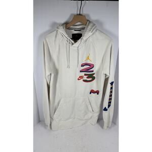 Nike Michael Air Jordan Hoodie Sweatshirt Pullover White #23 Mens M